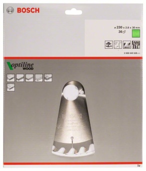 2608640628 Пильный диск Bosch Optiline Wood 230 x 30 x 2,8 mm, 36 2.608.640.628